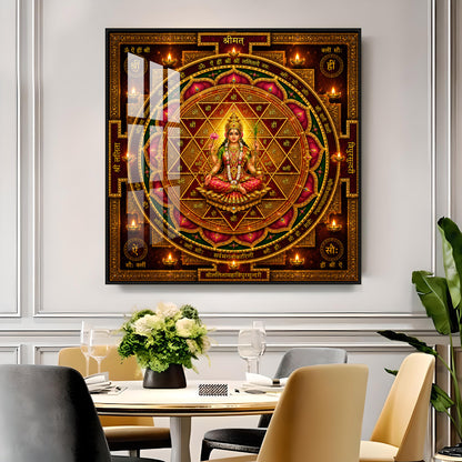 Shri Lalita Tripura Sundari Yantra Premium Acrylic Square Wall Art