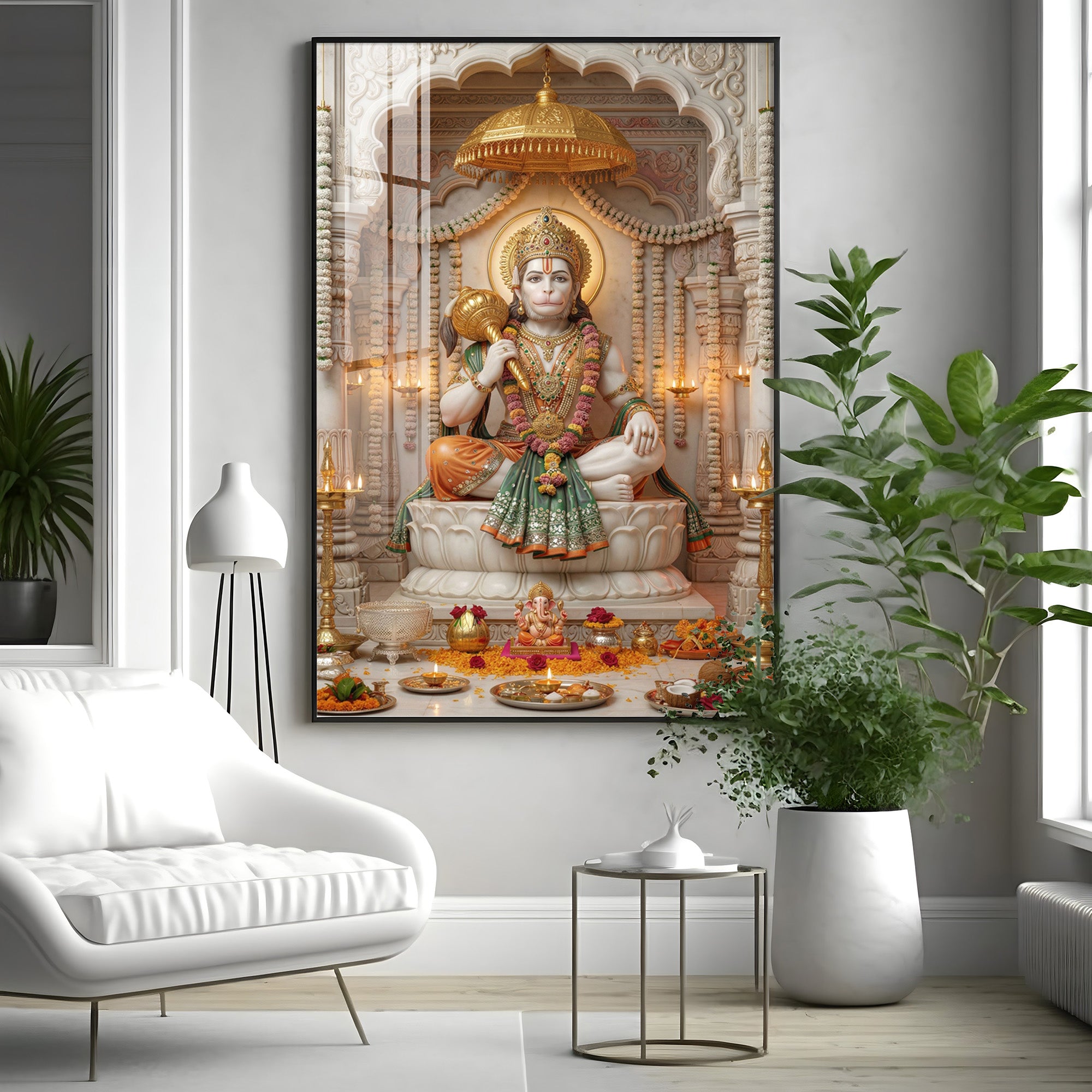 Lord Hanuman ji Premium Acrylic Vertical Wall Art