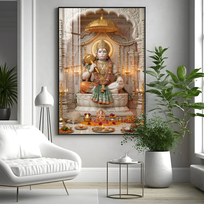 Lord Hanuman ji Premium Acrylic Vertical Wall Art