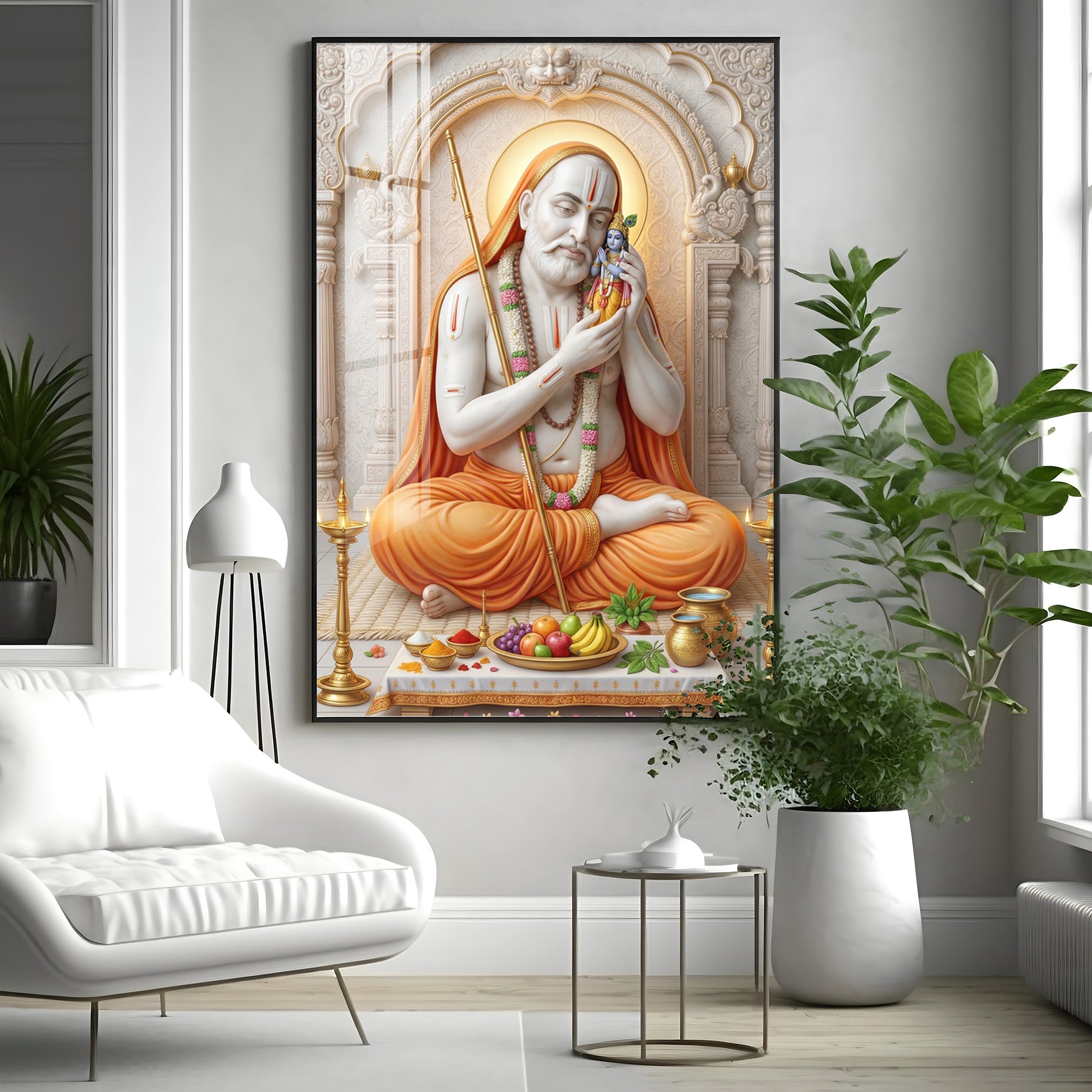 Sri Guru Raghavendra Swamy Premium Acrylic Vertical Wall Art