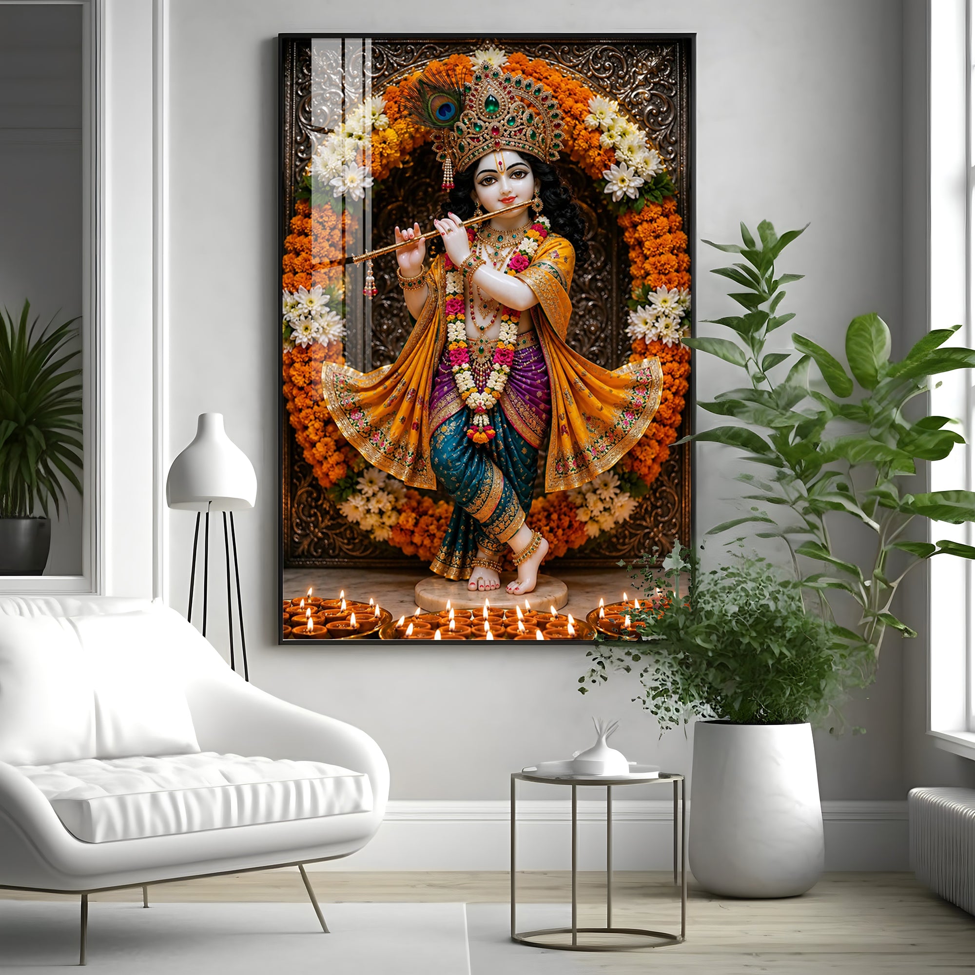 Beautiful Shree Krishna Premium Acrylic Vertical Wall Art
