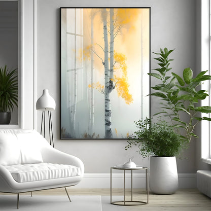 Serene Fogfall Tree Premium Acrylic Vertical Wall Art