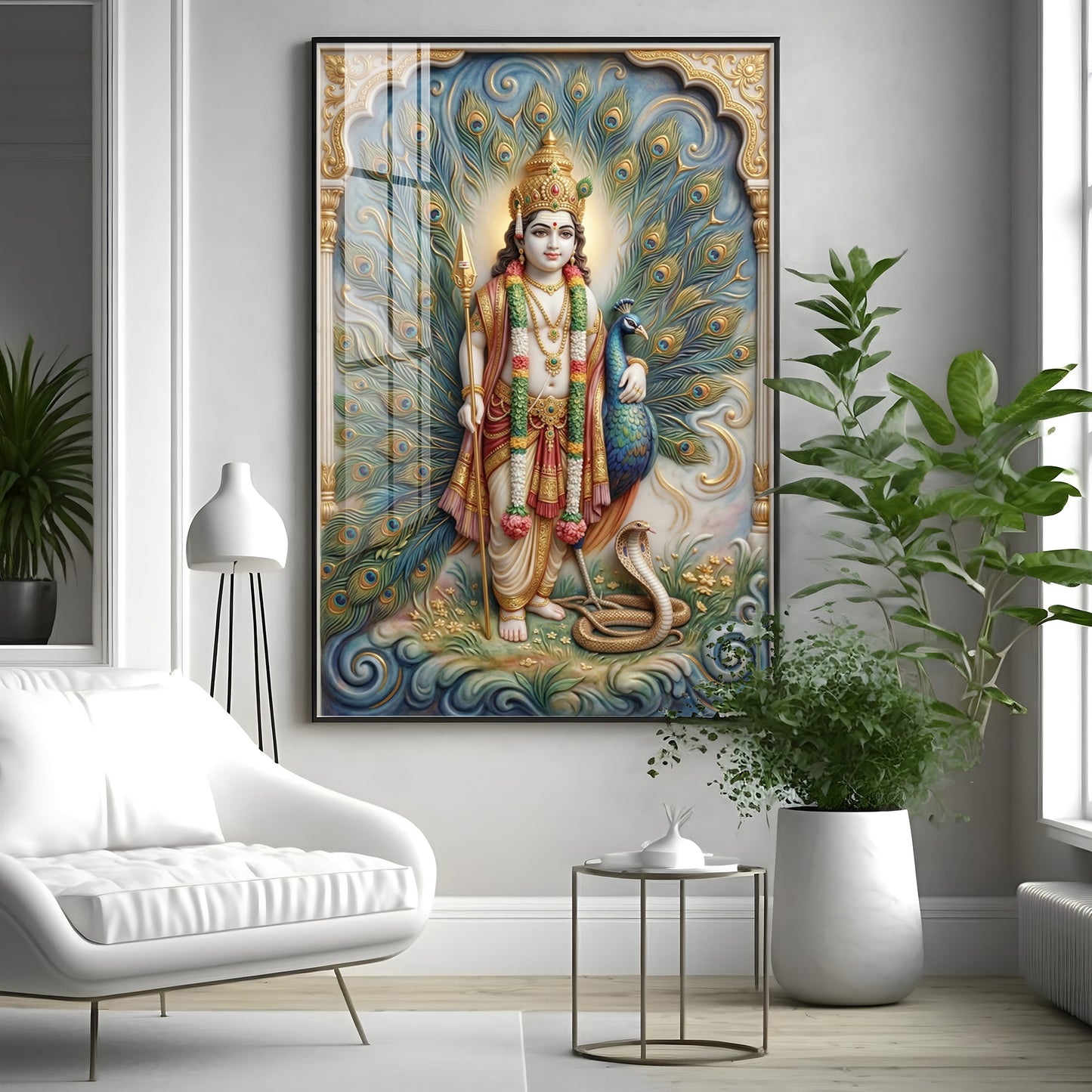 Hindu deity Lord Murugan Premium Acrylic Vertical Wall Art