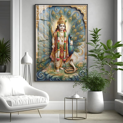 Hindu deity Lord Murugan Premium Acrylic Vertical Wall Art