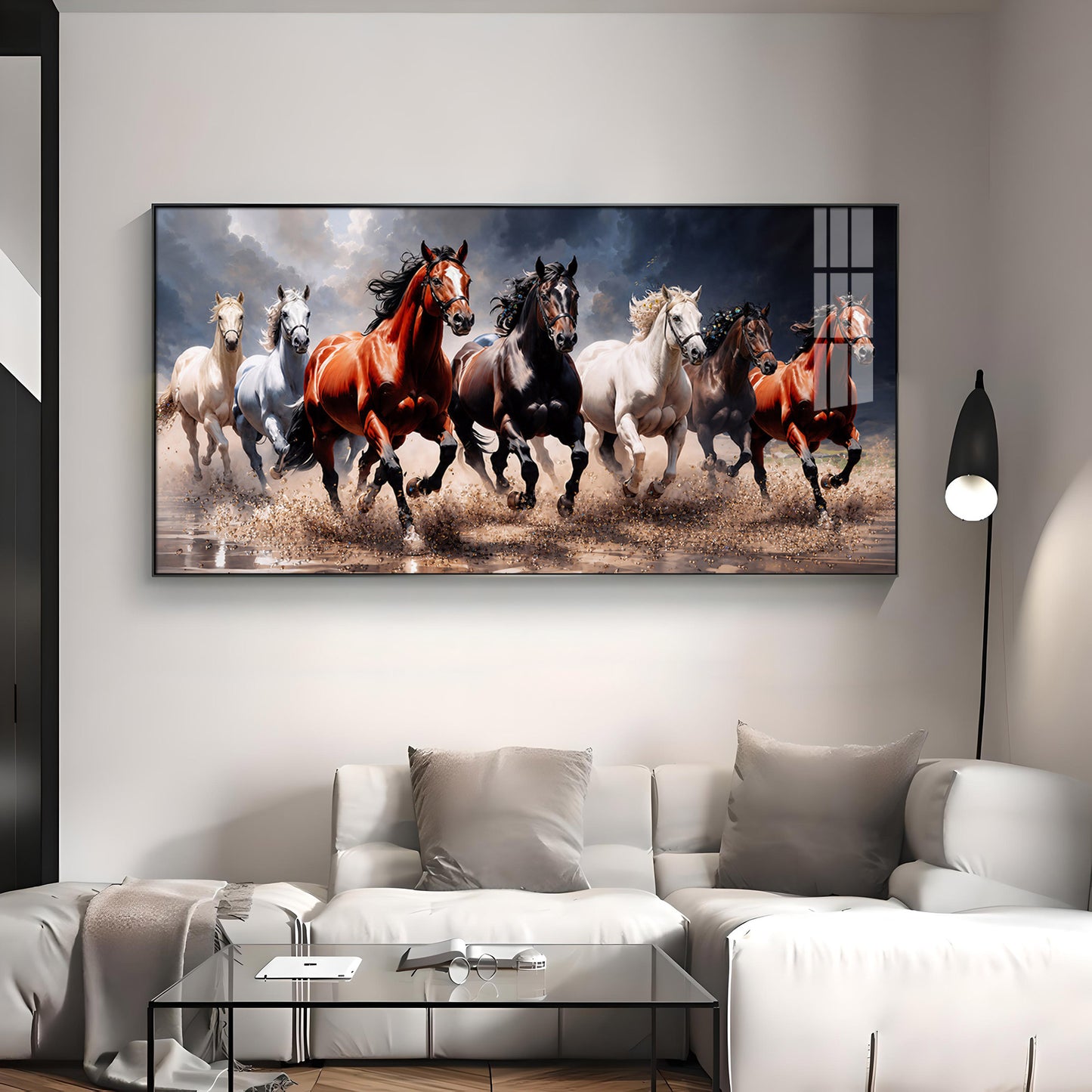 Seven Horses Run Wild Premium Acrylic Horizontal Wall Art
