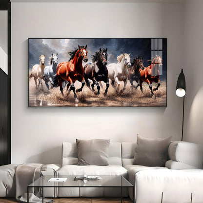 Seven Horses Run Wild Premium Acrylic Horizontal Wall Art