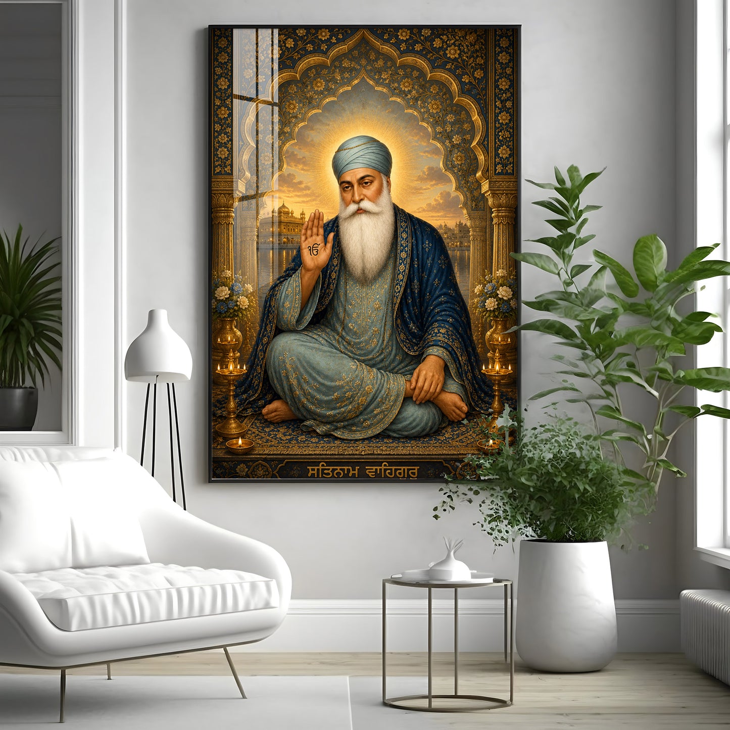 Guru Nanak Dev Ji Divine Blessing Premium Acrylic Vertical Wall Art