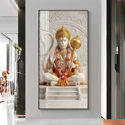 Divine Hanuman Ji Grace Premium Acrylic Vertical Wall Art