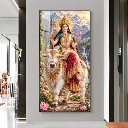 Maa Shailputri Premium Acrylic Vertical Wall Art