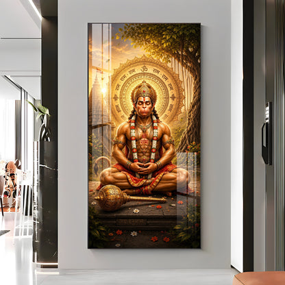 Divine Lord Hanuman's Premium Acrylic Vertical Wall Art