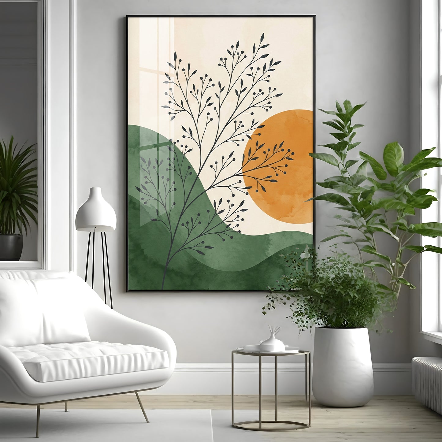 Radiant Leafscape Premium Acrylic Vertical Wall Art