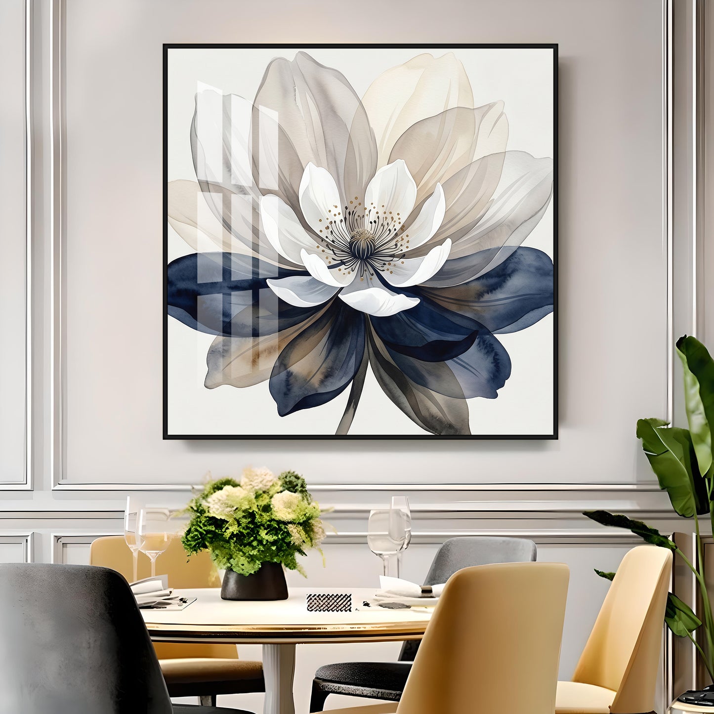 Whispering Petals Flower Premium Acrylic Square Wall Art
