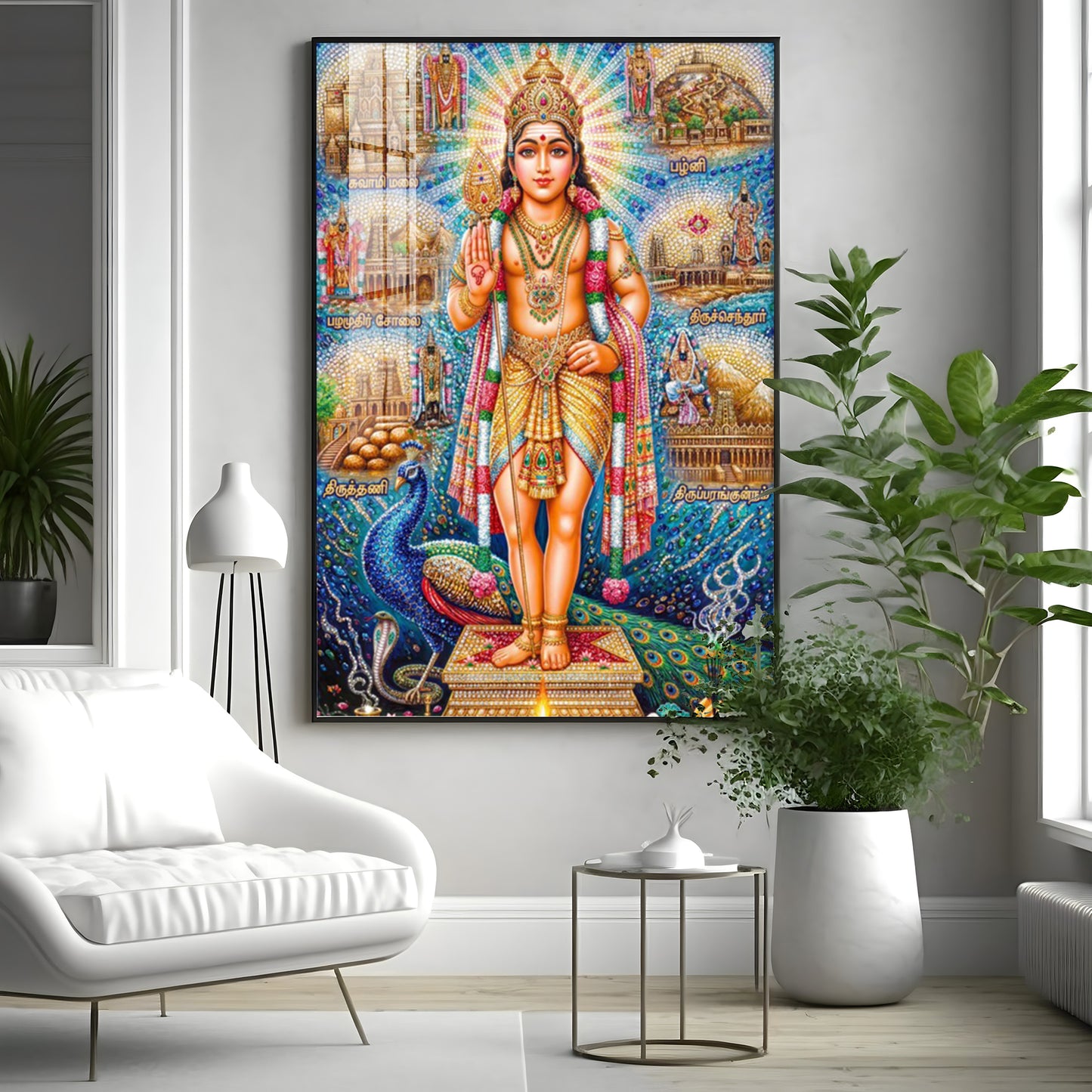 Hindu Lord Kartikeya Premium Acrylic Vertical Wall Art