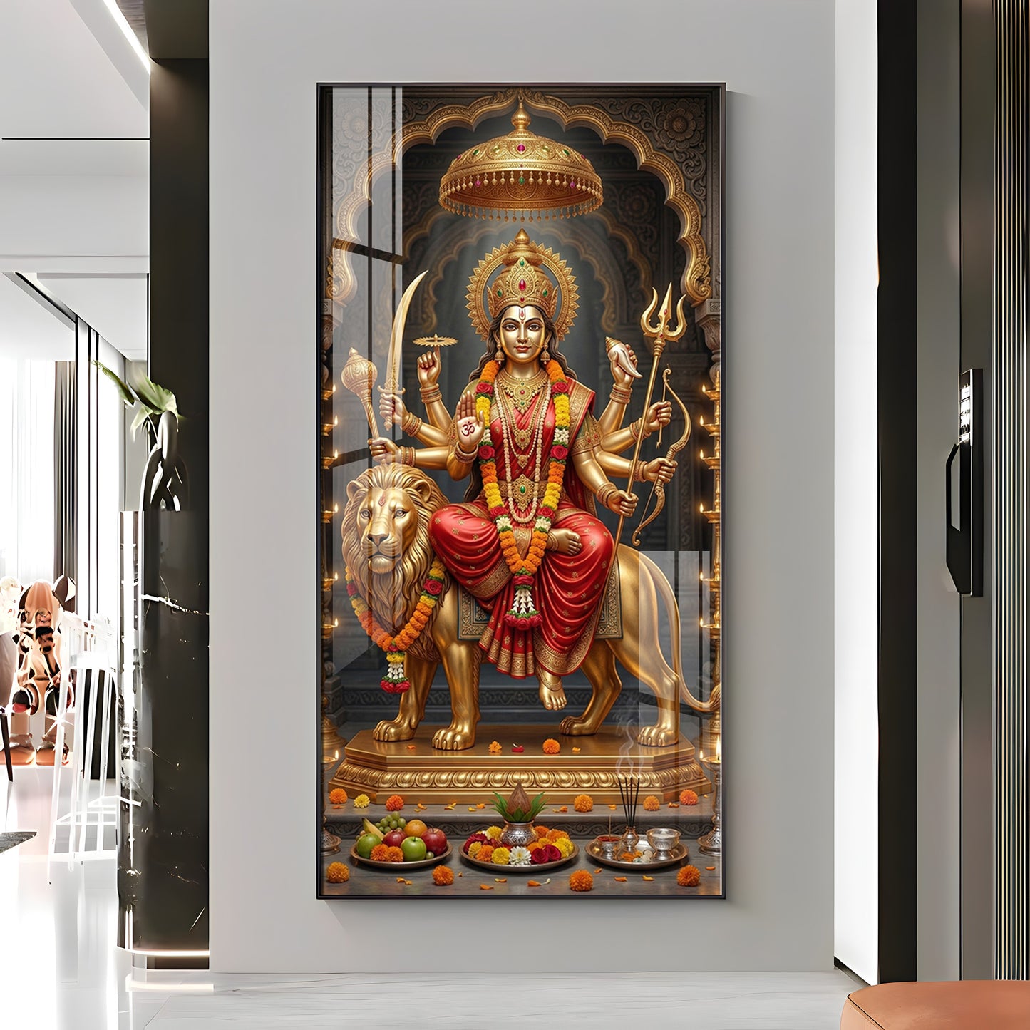 Maa Durga Blessing Premium Acrylic Vertical Wall Art