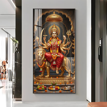 Maa Durga Blessing Premium Acrylic Vertical Wall Art