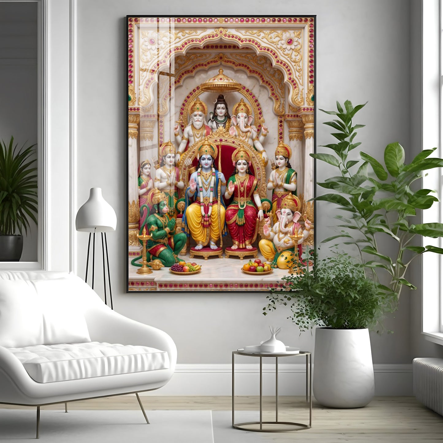 Divine Ram Darbar Premium Acrylic Vertical Wall Art