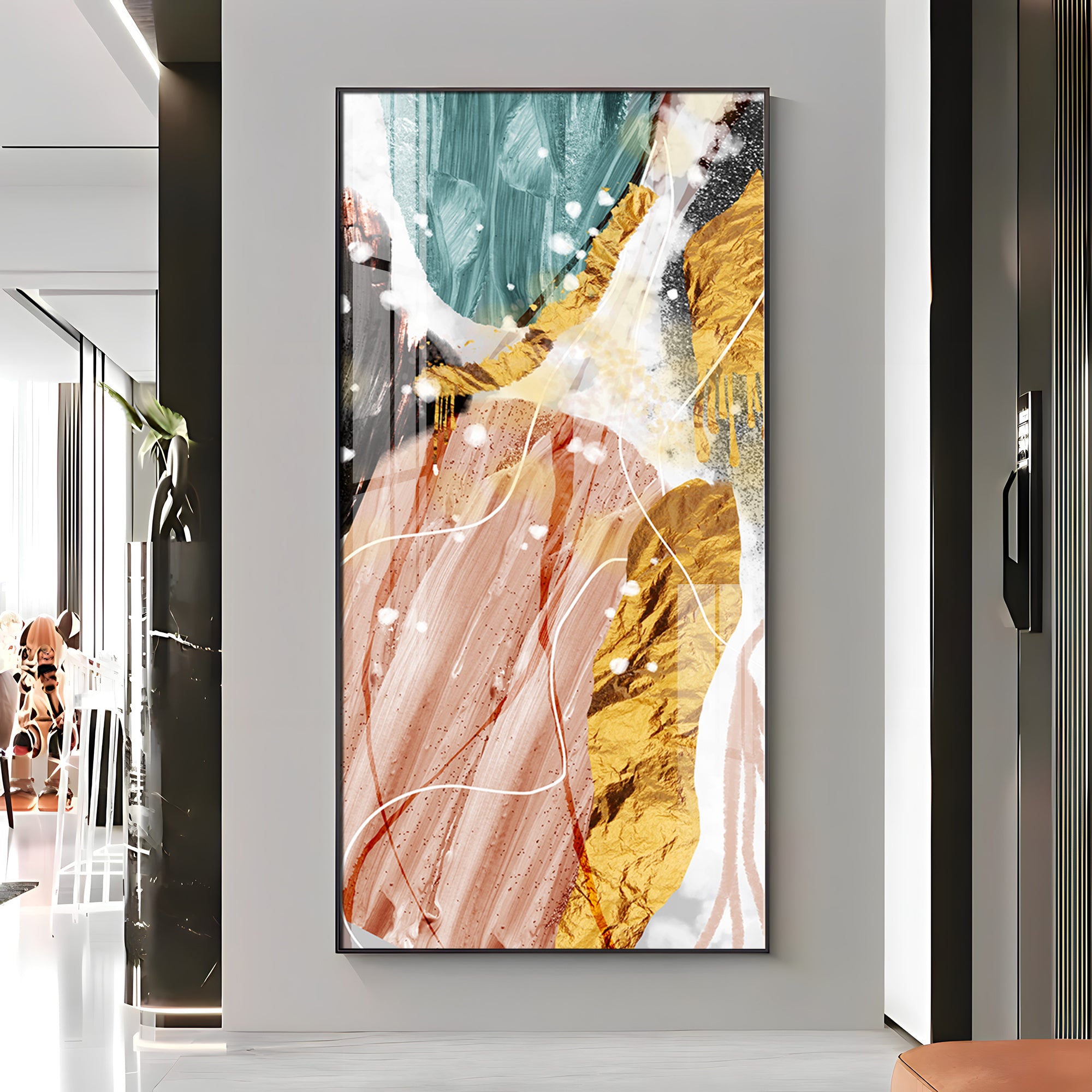 Abstract Aura Premium Acrylic Vertical Wall Art