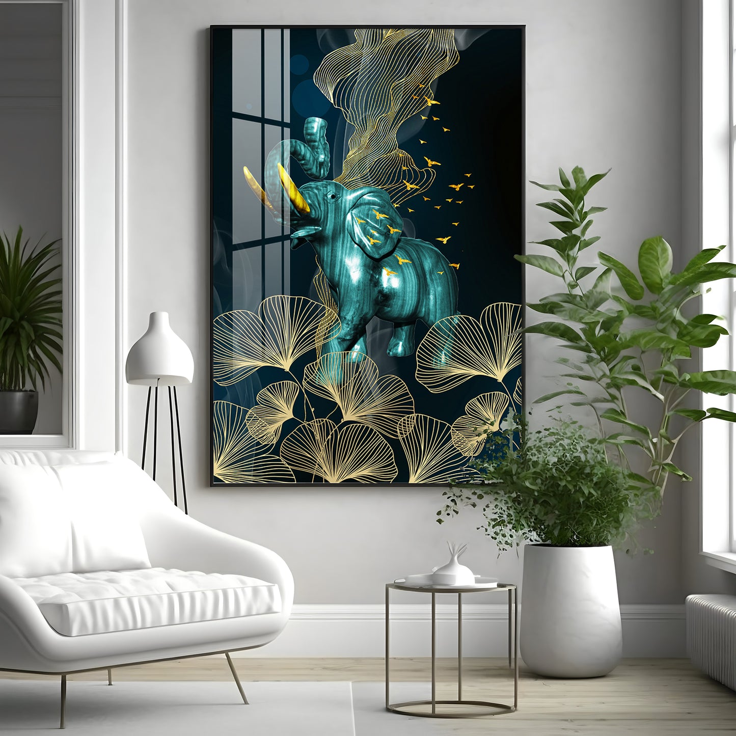 Blue Elephant Premium Acrylic Vertical Wall Art