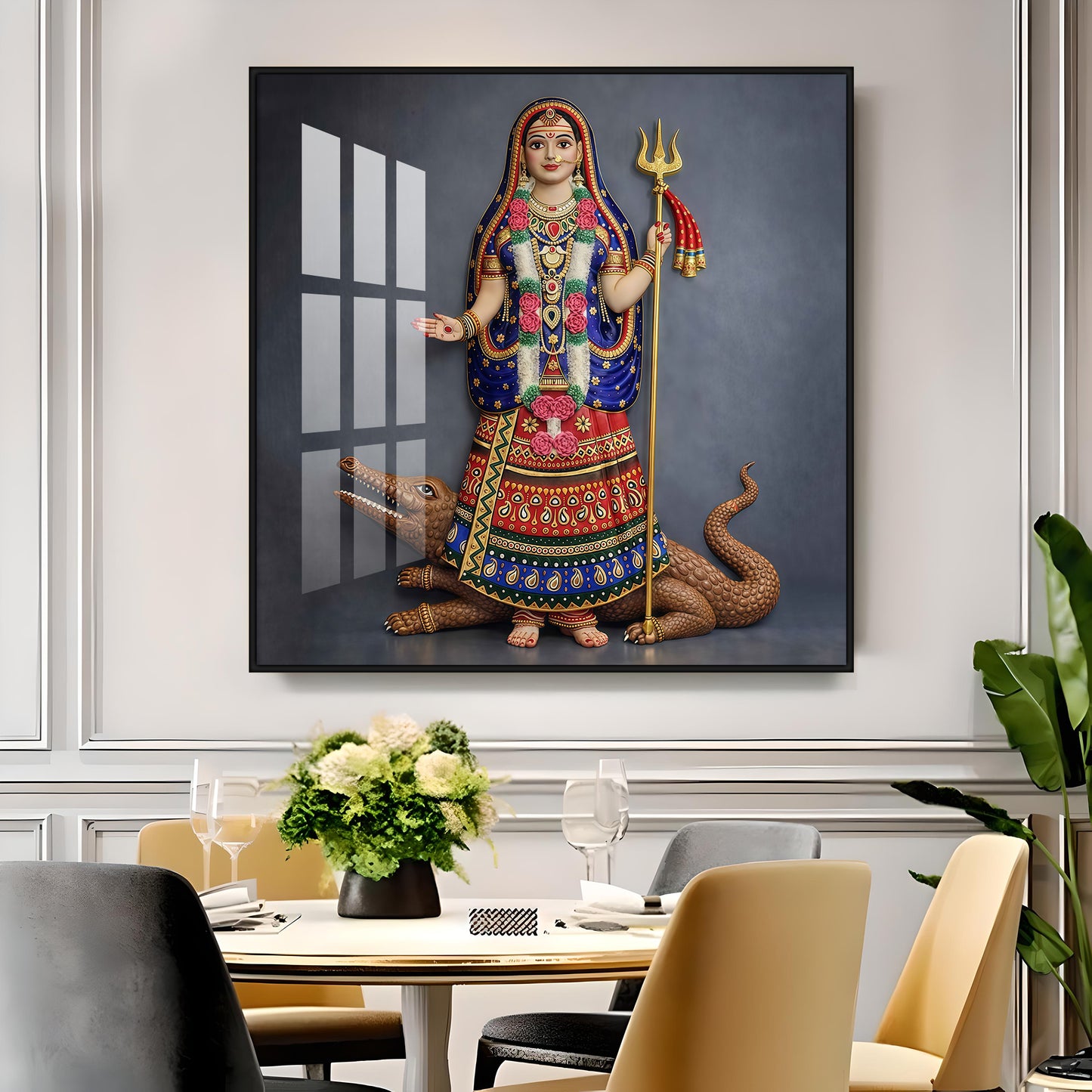 Goddess Khodiyar Maa Premium Acrylic Square Wall Art