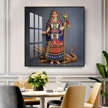 Goddess Khodiyar Maa Premium Acrylic Square Wall Art