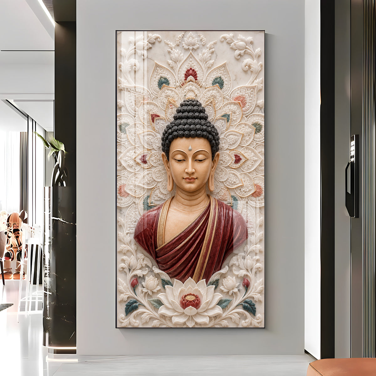Meditation Buddha Premium Acrylic Vertical Wall Art