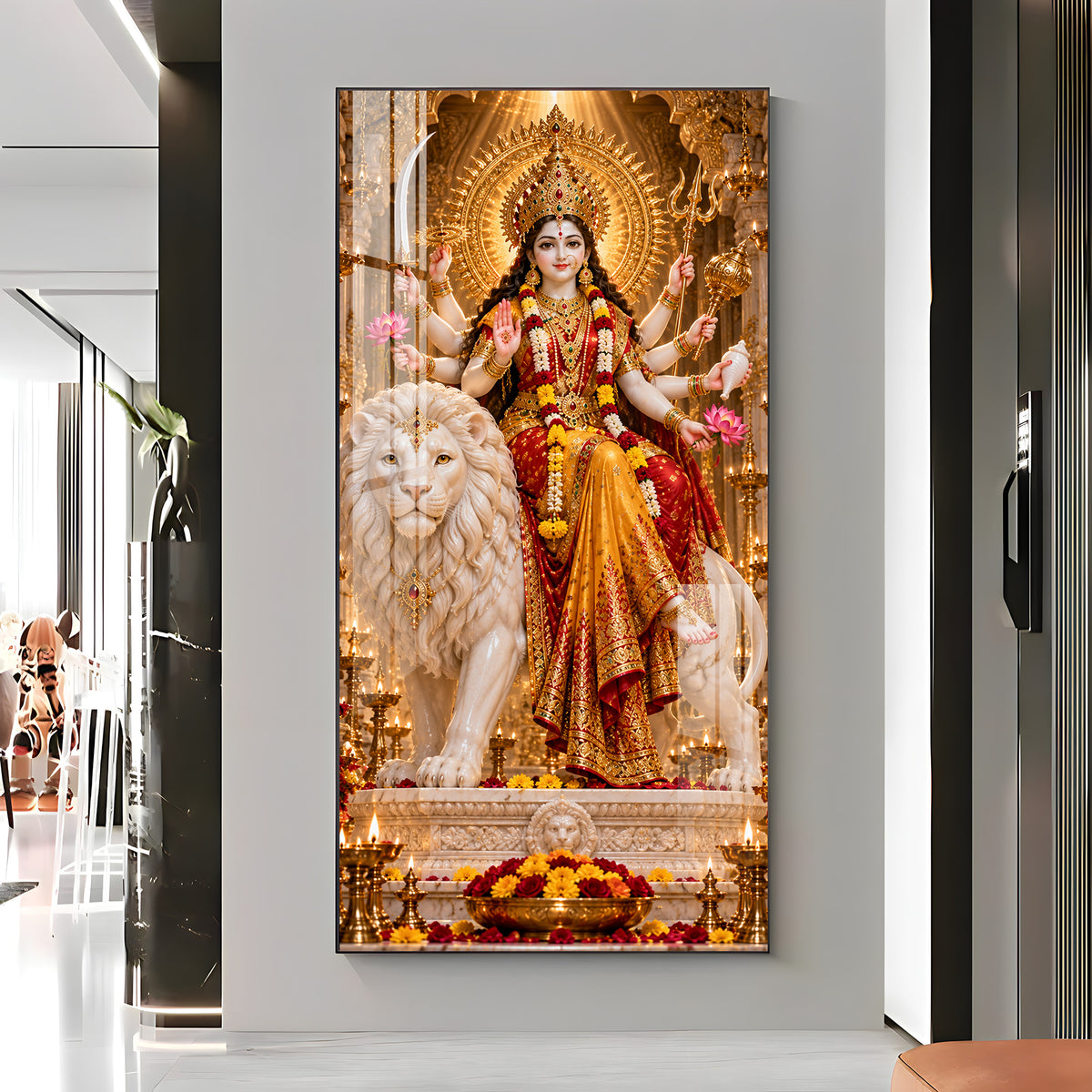 Maa Mahagauri Premium Acrylic Vertical Wall Art