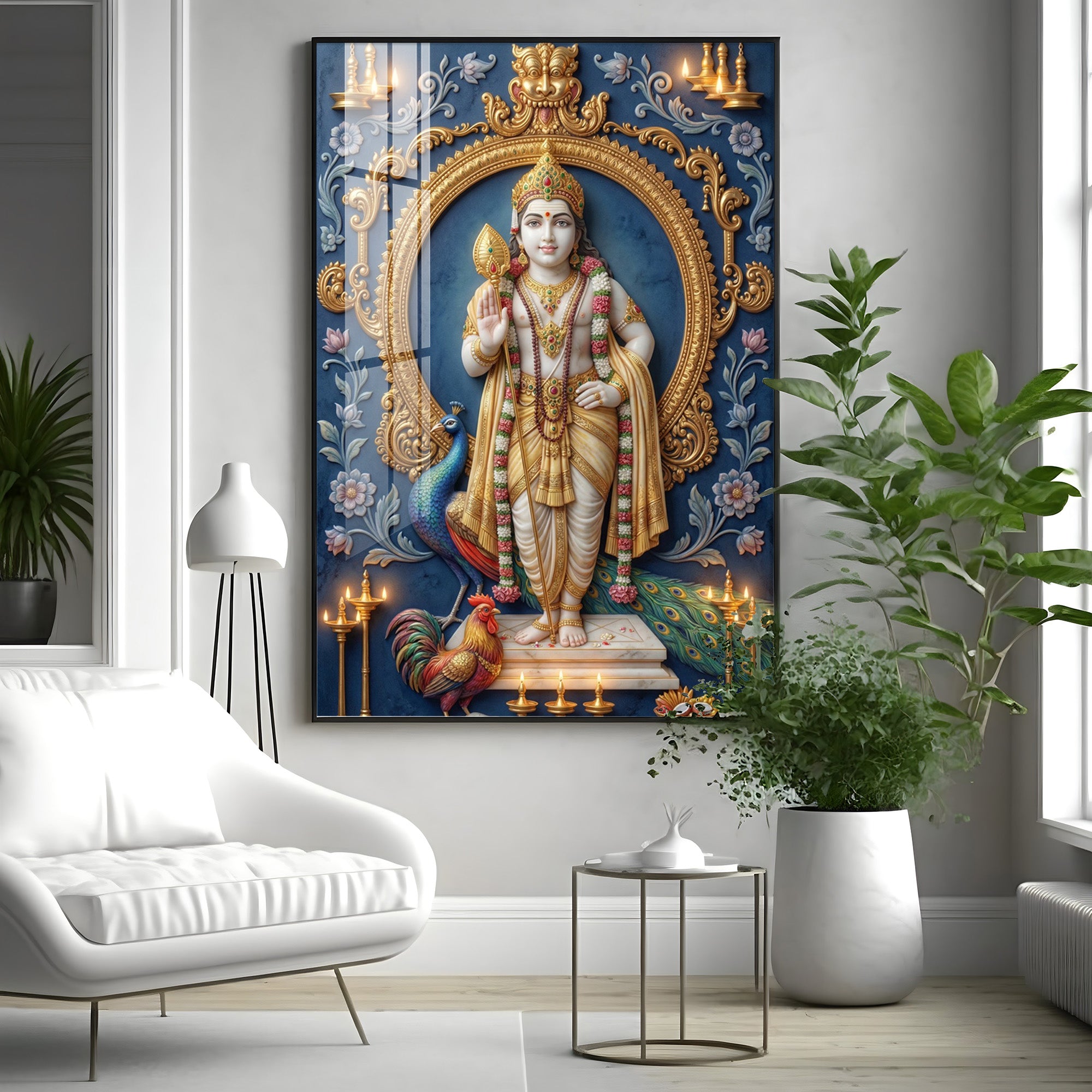Hindu Lord Murugan Premium Acrylic Vertical Wall Art
