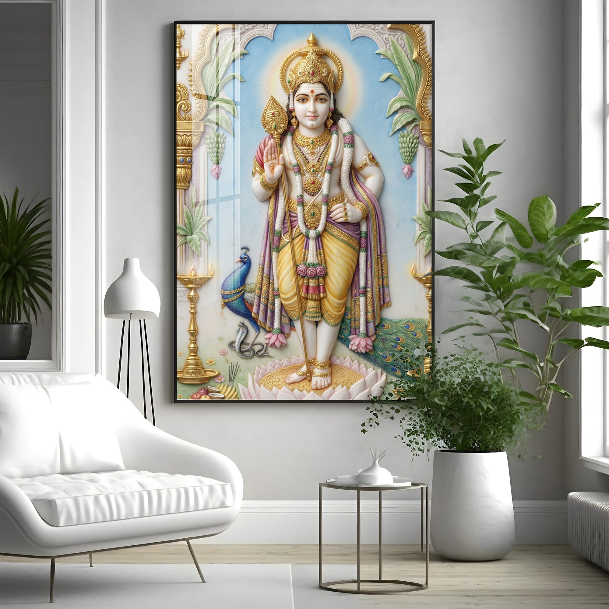 Deity Murugan Ji Premium Acrylic Vertical Wall Art