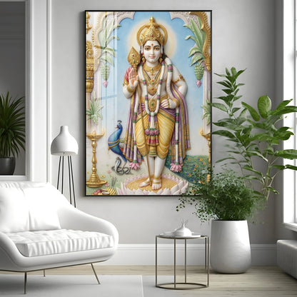 Deity Murugan Ji Premium Acrylic Vertical Wall Art