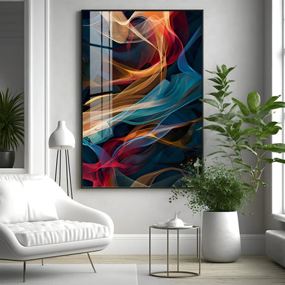 Vibrant Wave Symphony Premium Acrylic Vertical Wall Art