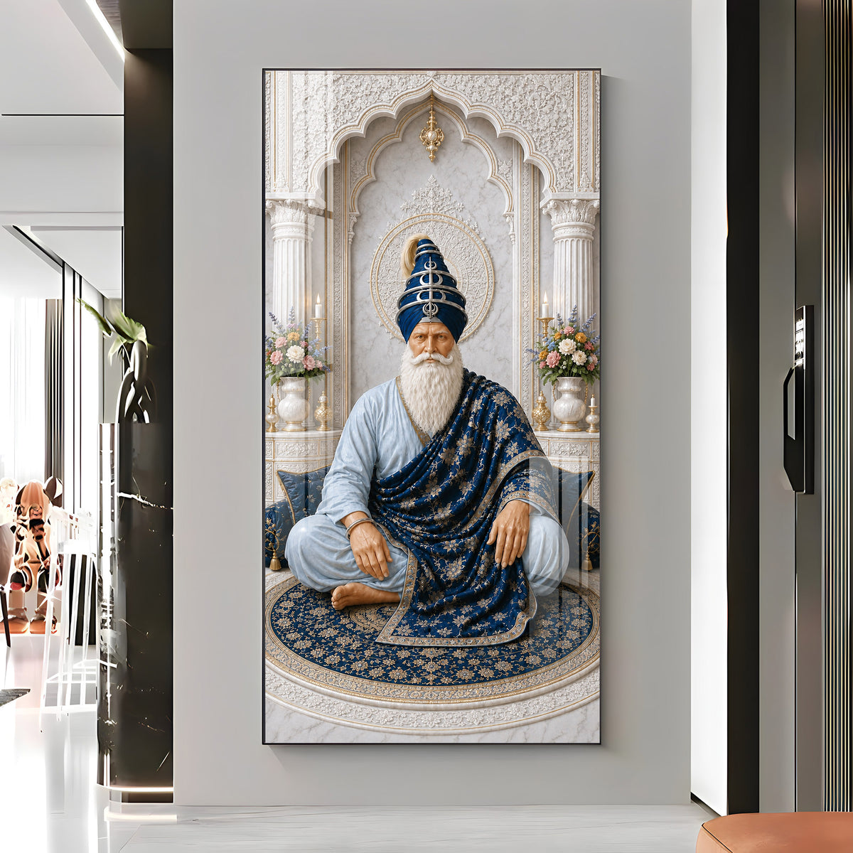 Divine Baba Deep Singh Premium Acrylic Vertical Wall Art