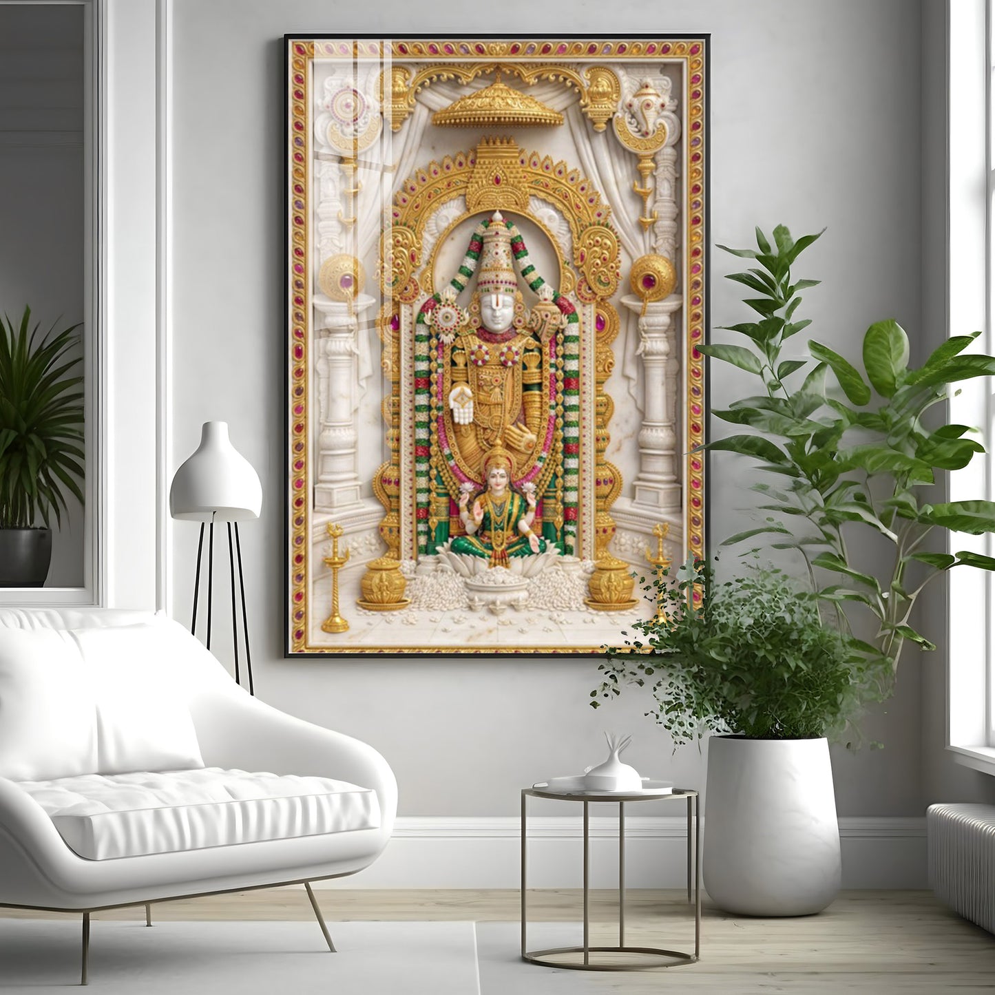 Divine Blessing Of Venkateswara Premium Acrylic Vertical Wall Art