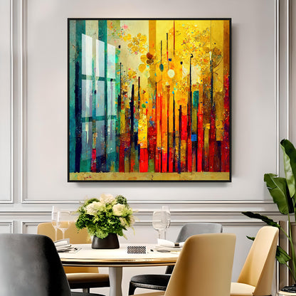 Multi Color Abstract Art Premium Acrylic Square Wall Art