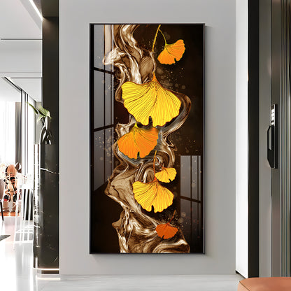 Glittering Ginkgo Premium Acrylic Vertical Wall Art