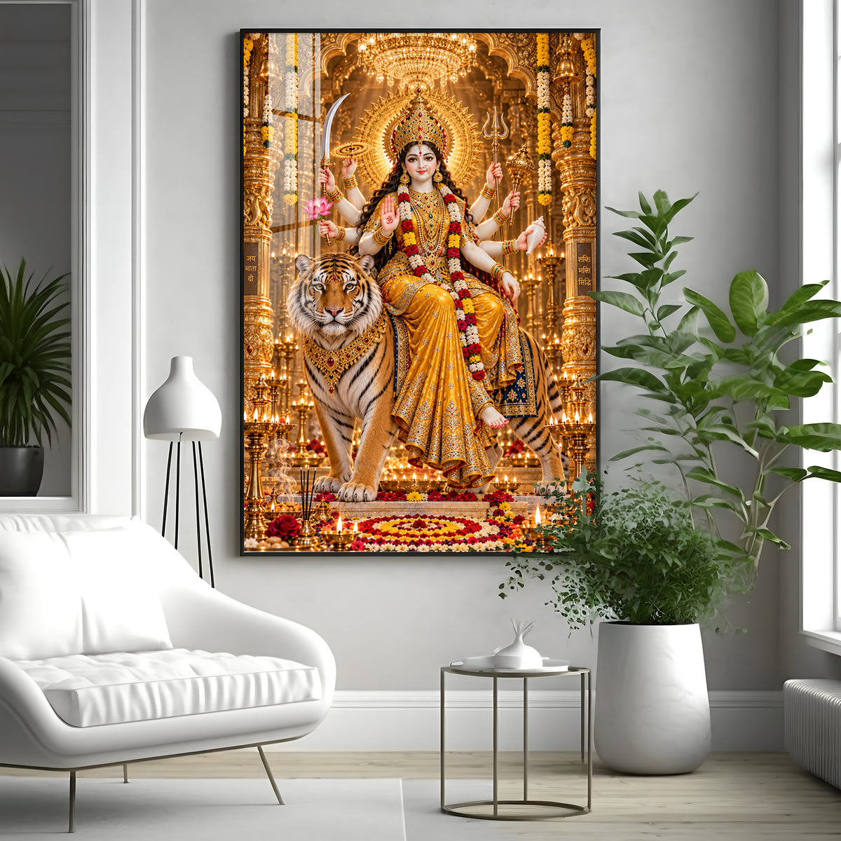 Sherawali Maiya Premium Acrylic Vertical Wall Art