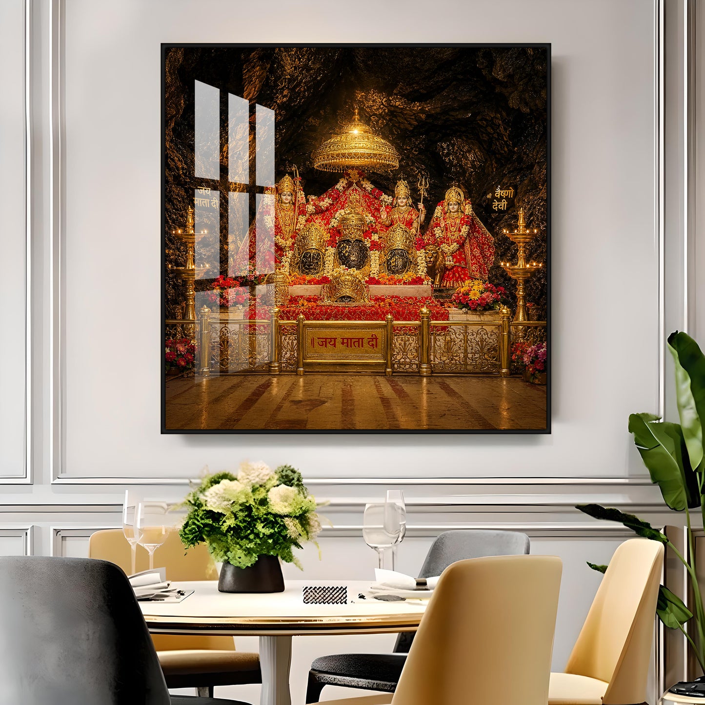 Goddess Vaishno Devi Premium Acrylic Square Wall Art