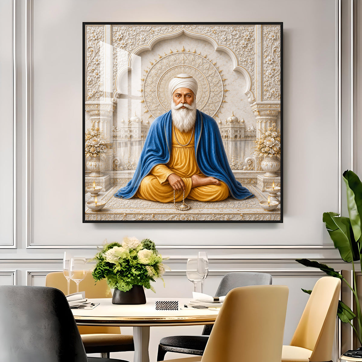 Guru Nanak Devji Sacred Premium Acrylic Square Wall Art