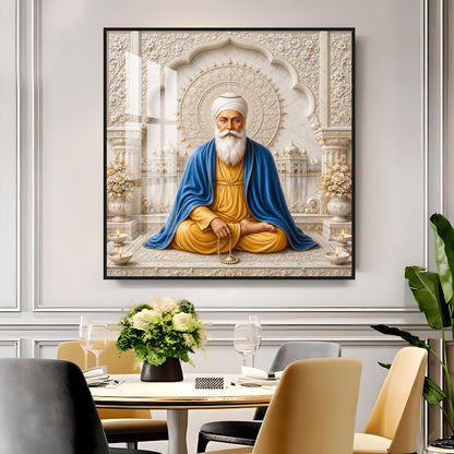 Guru Nanak Devji Sacred Premium Acrylic Square Wall Art