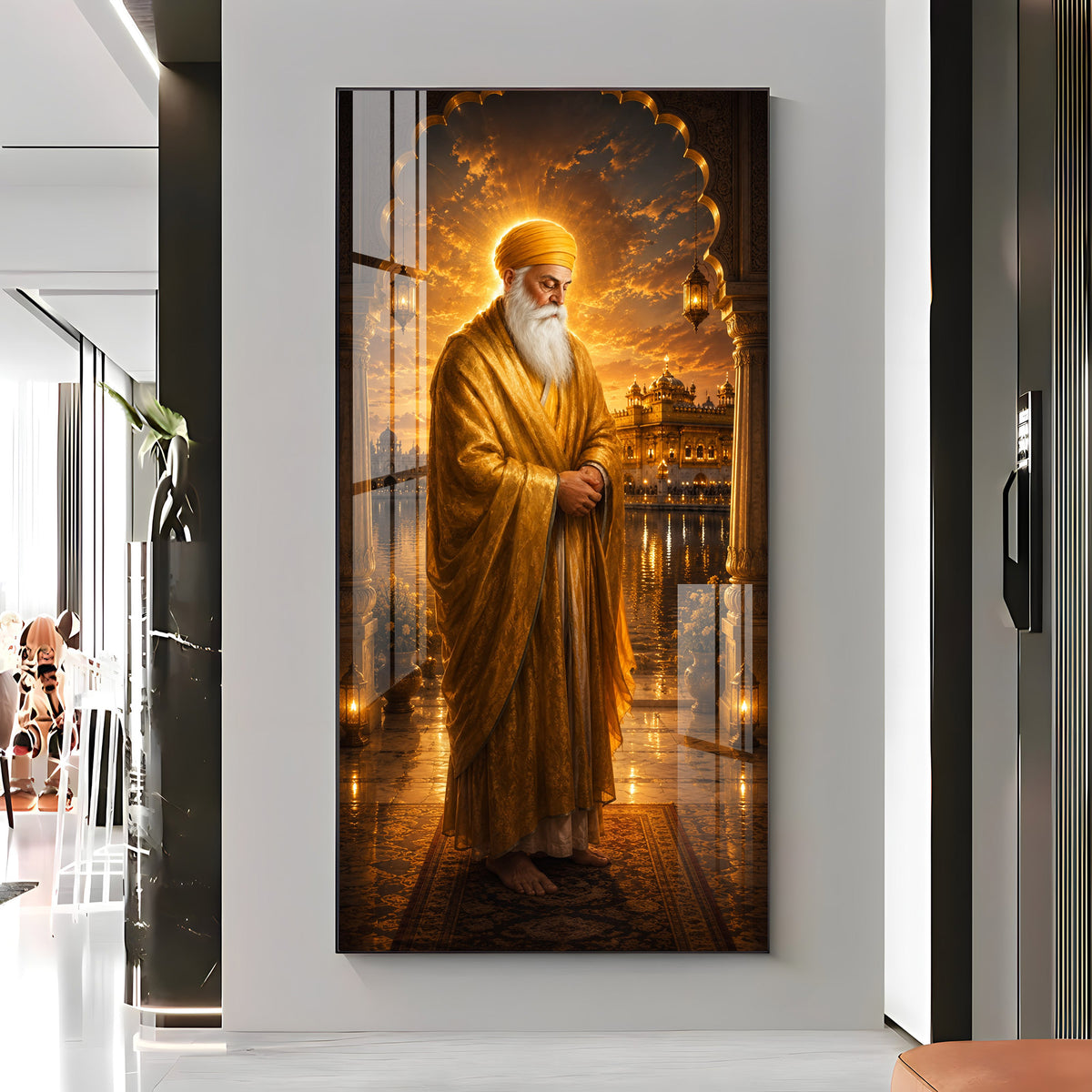 Founder Of Sikhism Guru Nanak Dev Ji Premium Acrylic Vertical Wall Art
