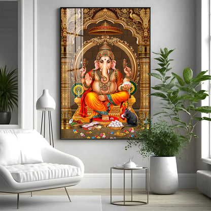 Lord Ganesha Ji Premium Acrylic Vertical Wall Art