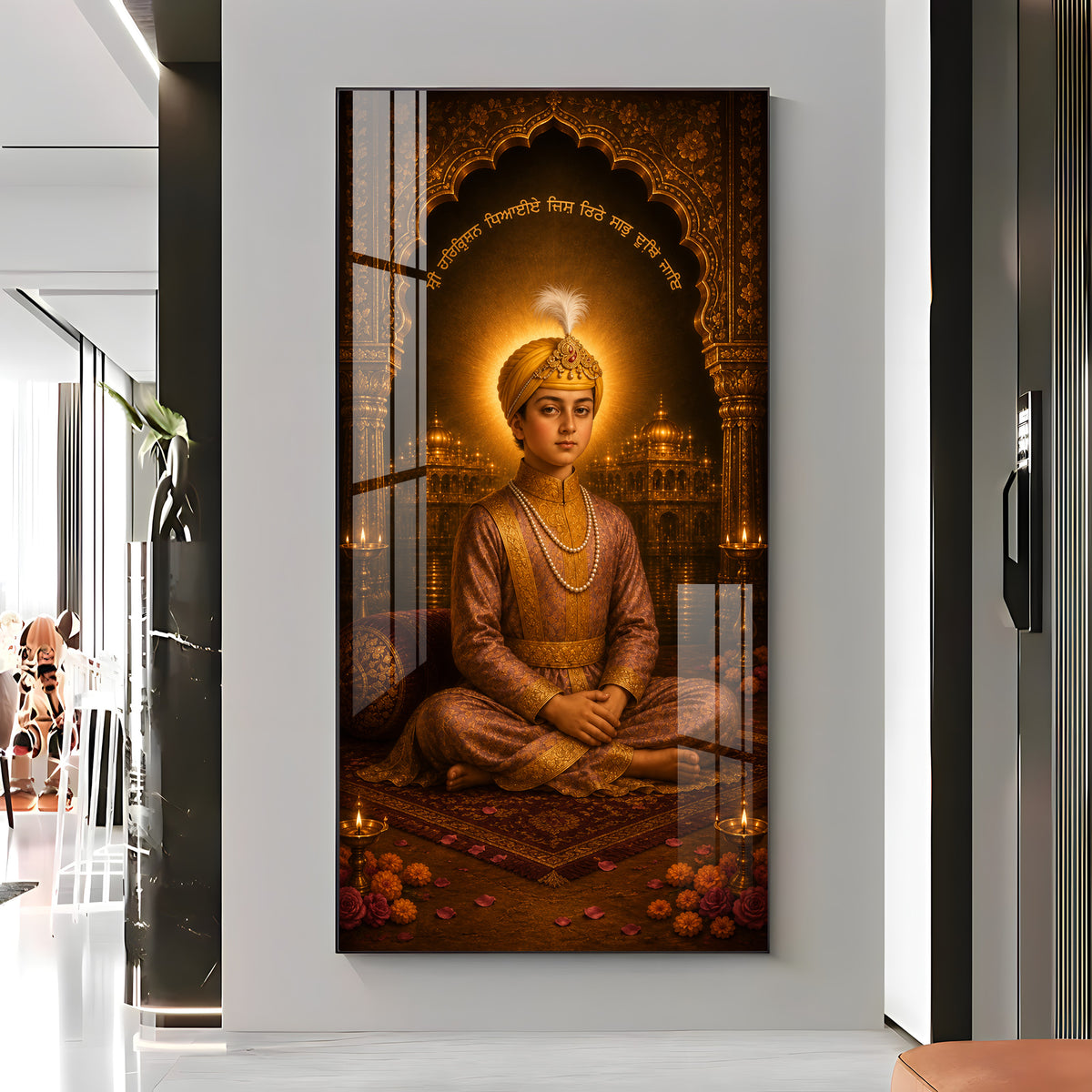 Guru Har Krishan Sahib Ji Premium Acrylic Vertical Wall Art