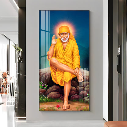 Shirdi Sai Baba Premium Acrylic Vertical Wall Art