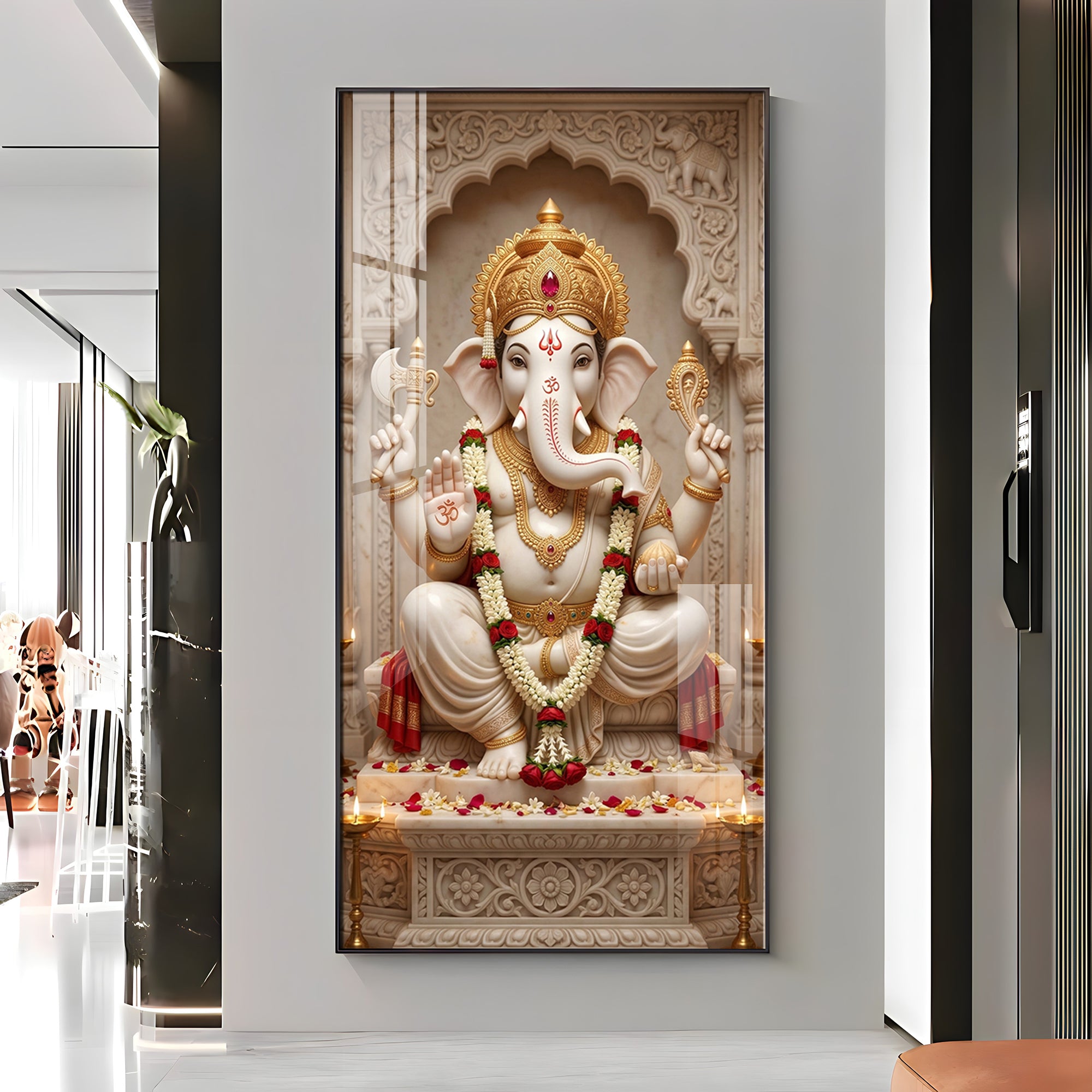 Divine Ganesh Ji Essence Premium Acrylic Vertical Wall Art