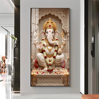 Divine Ganesh Ji Essence Premium Acrylic Vertical Wall Art