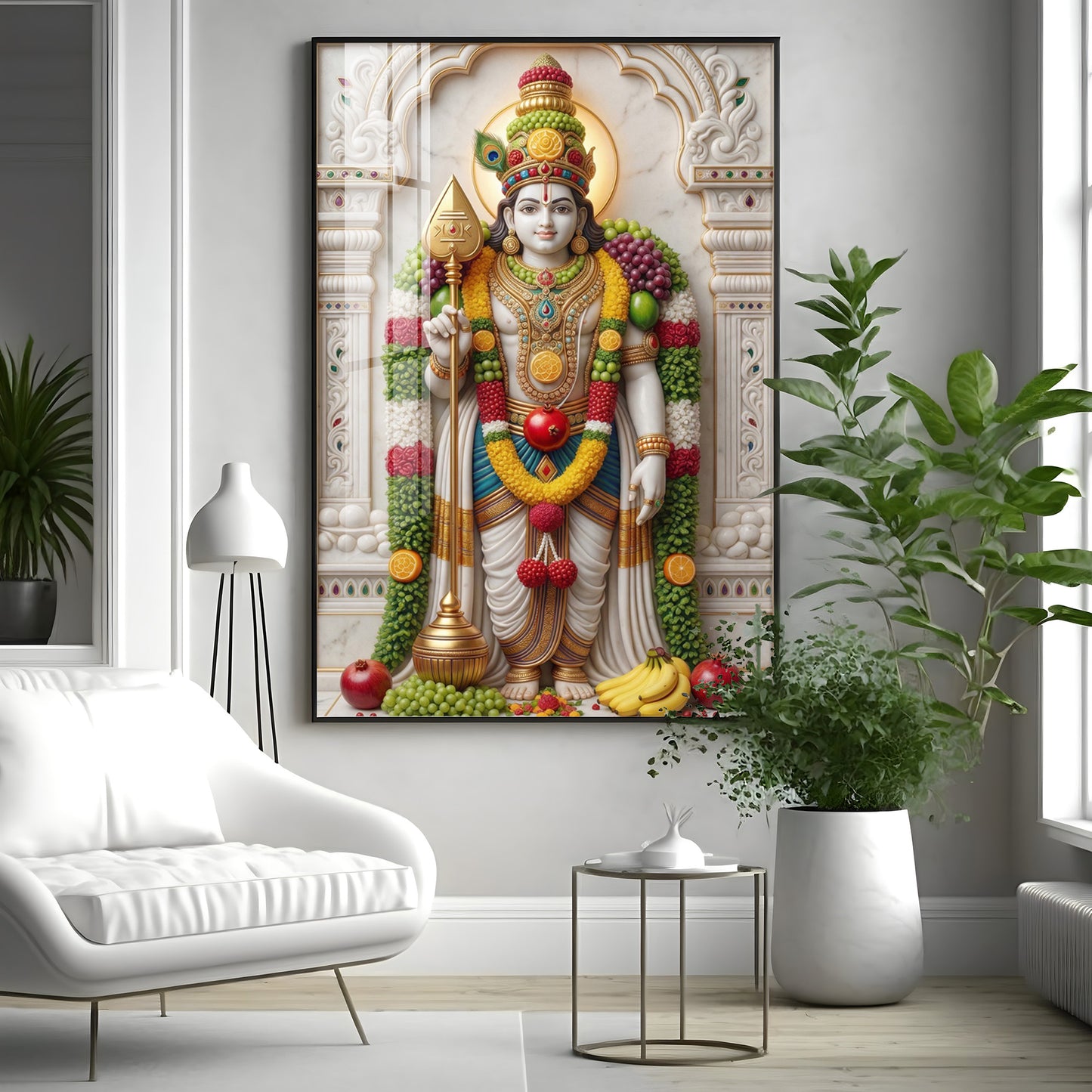 Deity Lord Murugan Premium Acrylic Vertical Wall Art