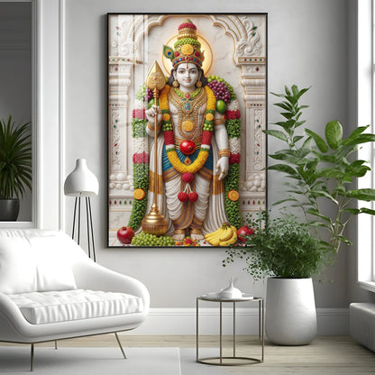 Deity Lord Murugan Premium Acrylic Vertical Wall Art