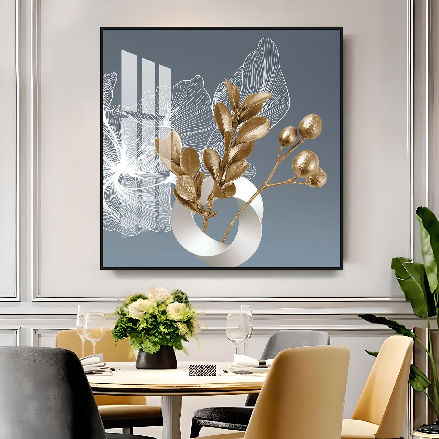 Nordic Golden Minimalism Premium Acrylic Square Wall Art
