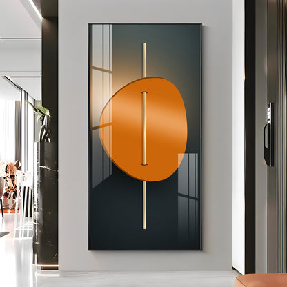 Abstract Orange Moon Premium Acrylic Vertical Wall Art