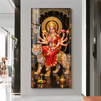 Divine Blessing Durga Premium Acrylic Vertical Wall Art