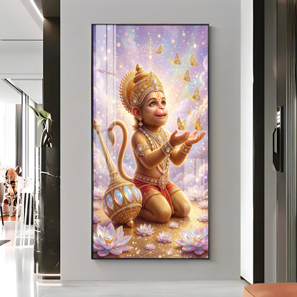 Bal Hanuman Ji Premium Acrylic Vertical Wall Art